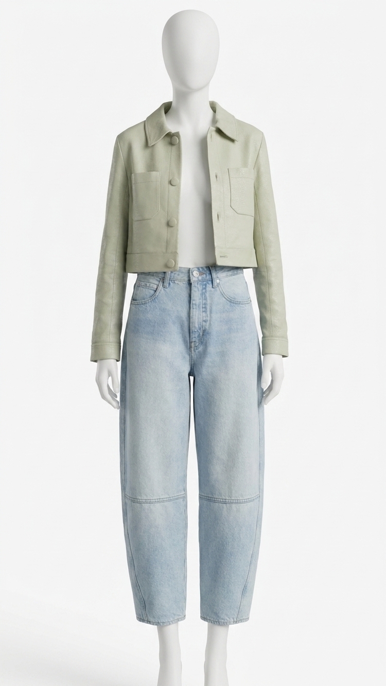 NEW FRAME twisted barrel mid rise jeans in never